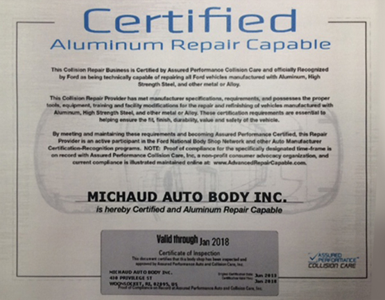 Certified Aluminum Repair Capable